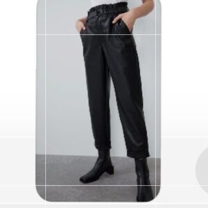 Faux leather tapered pants XL